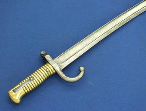 A very nice antique French Chassepot Bayonet M 1866, number R 45433, length 70 cm, in very good condition. Price 145 euro