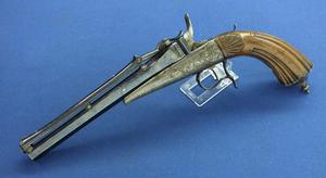 A very nice antique Colette Gravity Pistol, circa 1859, caliber 10 mm, length 40 cm, in very good condition. Price 3.950 euro