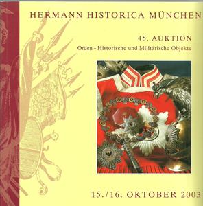 Unused Hermann Historica Catalog 15/16 oktober 2003, 475 pages. Price 25 euro