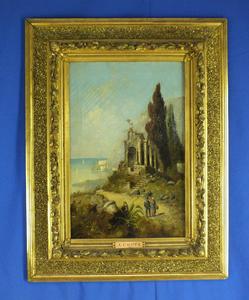 A very nice 19th centuryantique Painting on canvas of an Italian Landscape by A.COSTO. Price 1.150 euro