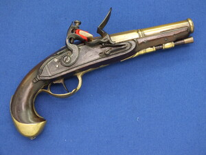 A very nice antique 18th century probably  French Brass Barreled Flintlock Pistol, caliber 12 mm, length 27 cm, in very good condition. Price 1.150 euro