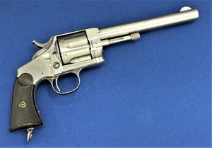 A very nice antique 19th century Nickel Plated Hopkins & Allen, XL No. 8 Army Rimfire Revolver, 6 shot, .44 Henry Rimfire caliber, 8 1/2 inch barrel  in near mint condition. Price 4.500 euro
