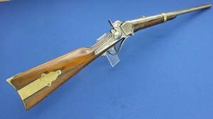 A very nice antique Civil War Sharps Model 1852 slanting breech Percussion Carbine, .52 caliber, length 96 cm, in very good condition. Price 3.500,- euro 