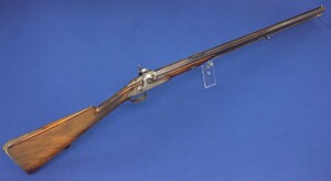 A very rare and fine antique 19th century  Belgian Superimposed Load Percussuion Sporting Rifle, caliber 13,6 mm rifled, length 117 cm, in very good condition. Price 5.500 euro