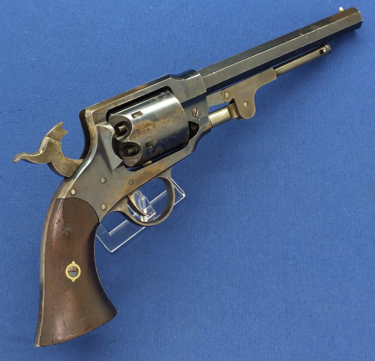 A fine antique American Rogers & Spencer Army Model 6 shot, 44 caliber single action Percussion Revolver, length 36 cm. in near mint condition.