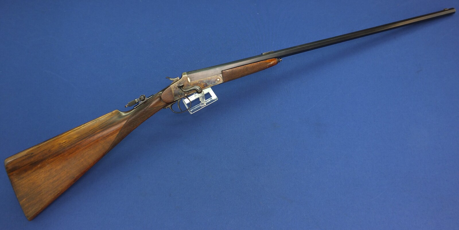 A fine antique Scottish Rook & Rabbit Rifle by Alexander Martin, 20 Royal exchange square, Glasgow. Caliber .300 Rook 10-80. Length 111cm. In mint condition. 