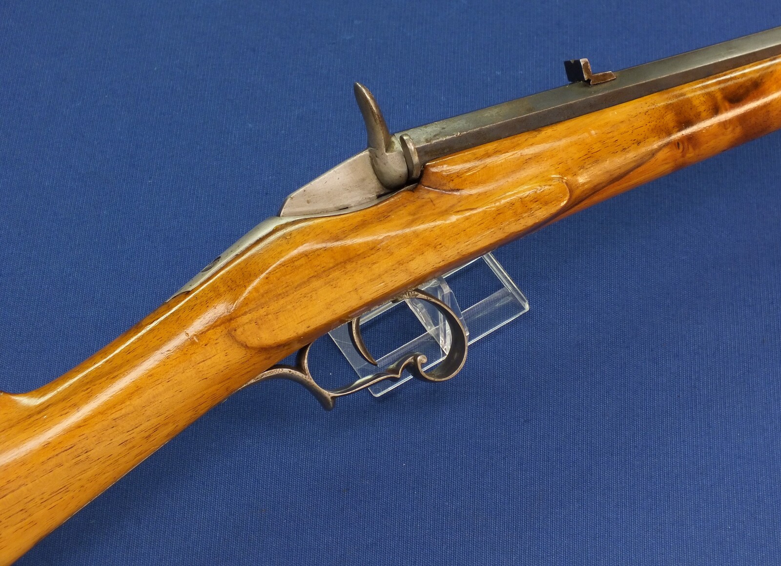 A fine Belgian Liege Flobert Rifle. 6mm Rimfire Caliber. 22 inch octagon barrel. Length 96cm. In very good condition. Price 450 euro