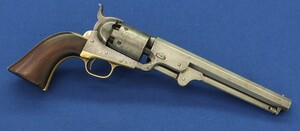 A rare antique American Civil War Colt Model 1851 Navy 6 shot Percussion revolver. 36 caliber, 7,5 inch barrel with Hartford address. In very good condition. 