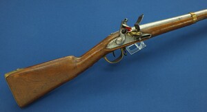 A rare antique French Revolution era model 1777 Flintlock Musket. Caliber 18mm, length 142cm. In very good condition. Price 2.995 euro.