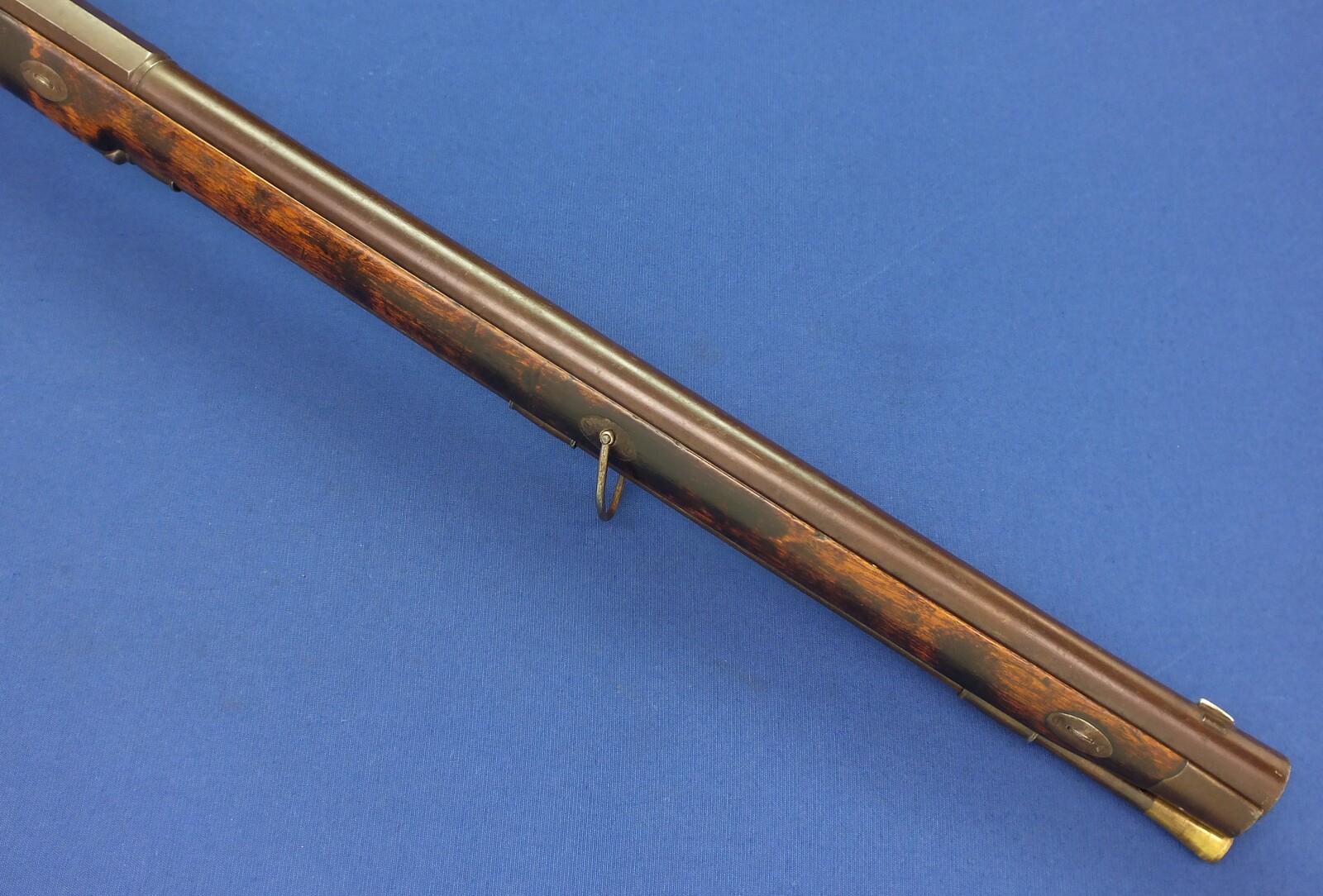 A rare antique Swedish Model 1840-48 Carl Gustafs heavy Military Percussion sharpshooter /Jäger Rifle / Slaglasstudsare. Caliber 19mm. Length 125cm. In very good condition.