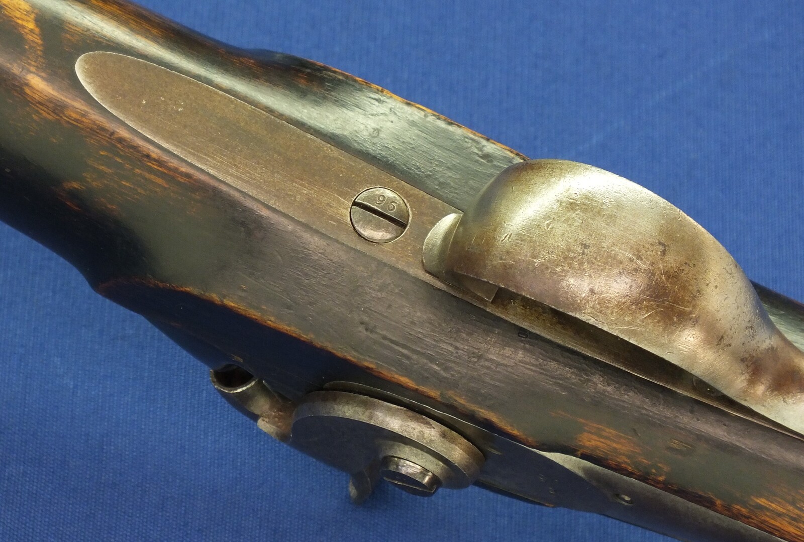 A rare antique Swedish Model 1840-48 Carl Gustafs heavy Military Percussion sharpshooter /Jäger Rifle / Slaglasstudsare. Caliber 19mm. Length 125cm. In very good condition.