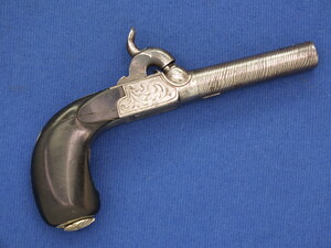 A very nice antique 19th century Liege Percussion Pocket Pistol,  caliber 10 mm, length 18 cm, in goed condition. Price 385 euro