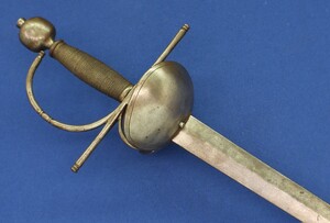 A very nice antique 19th century Spanish Cup Hilted Rapier in the 17th Century Style, length 117 cm,  blade 95 cm, in very good condition.