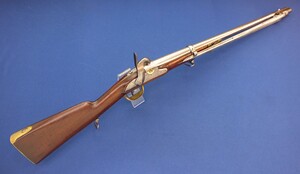 A very nice Dutch Model 1815 Marechaussee Carbine, signed J.F.J.BAR (Delft),  caliber 17,1  mm rifled, length 107 cm,  in very good condition. Price 2.950 euro