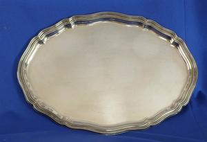 A very nice Oval German Silver Salver, diameter 47 cm, marked ALPACCA. Price 125 euro