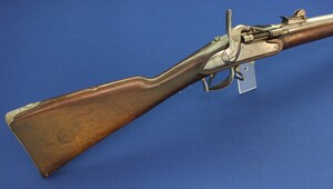 An antique 19th century Dutch Military Snider Rifle Model 1848-67. Stock signed P.STEVENS MAASTRICHT, caliber 17,5 mm, length 146 cm, in very good condition. Price 2.650 euro.