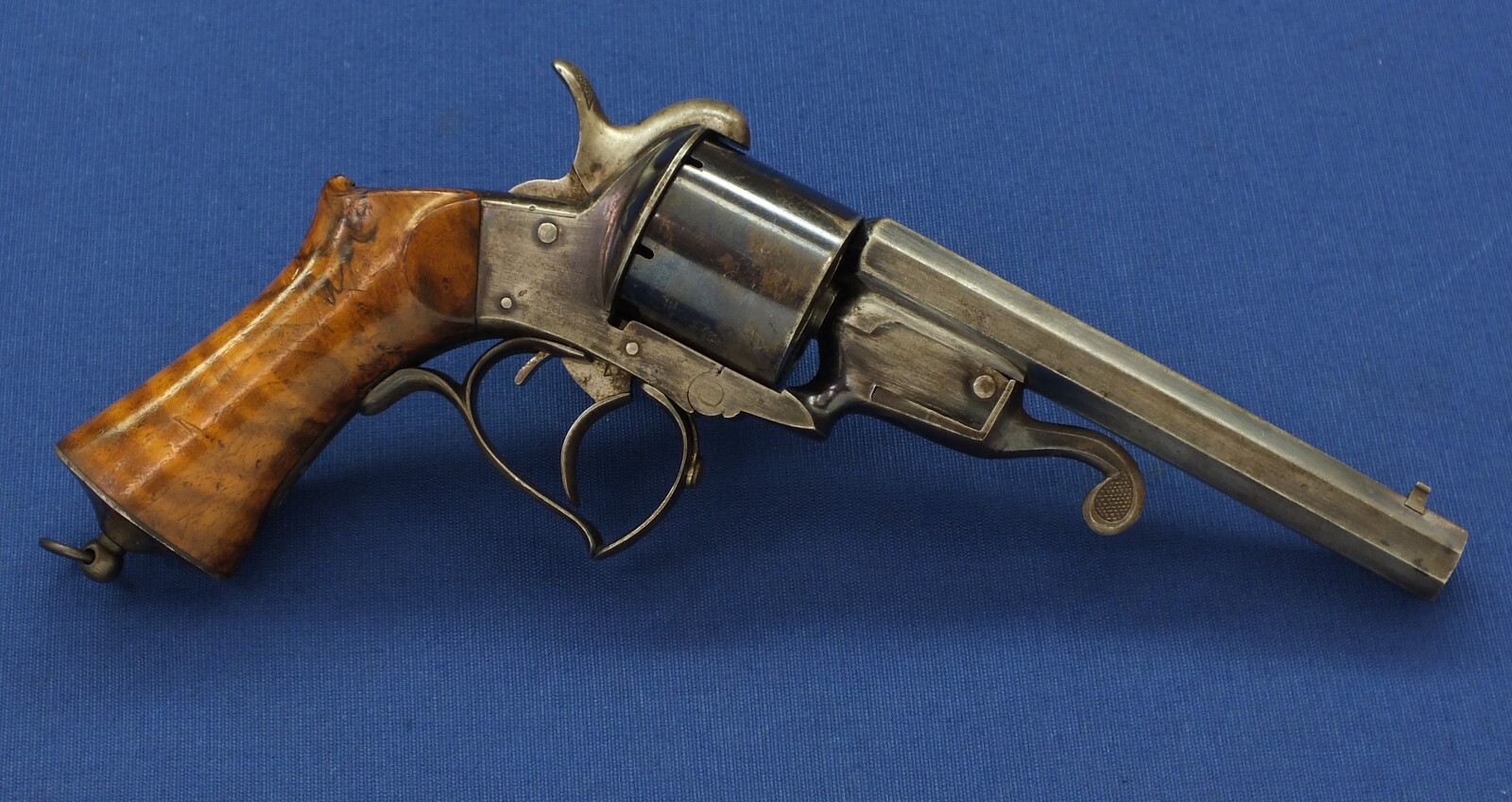 An antique 19th century French single and double action 6 shot Pinfire Revolver System Javelle signed 