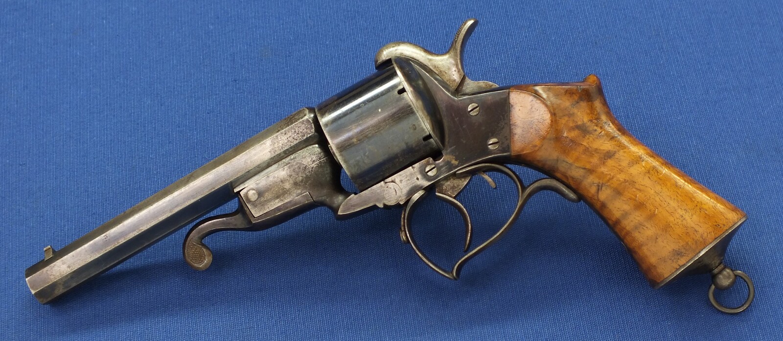 An antique 19th century French single and double action 6 shot Pinfire Revolver System Javelle signed 