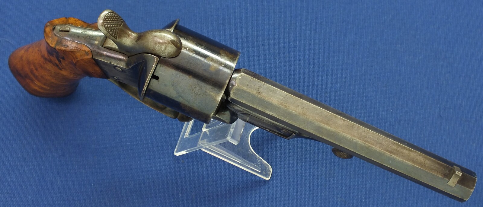 An antique 19th century French single and double action 6 shot Pinfire Revolver System Javelle signed 