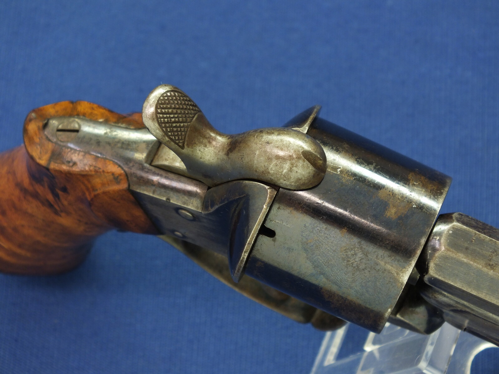 An antique 19th century French single and double action 6 shot Pinfire Revolver System Javelle signed 