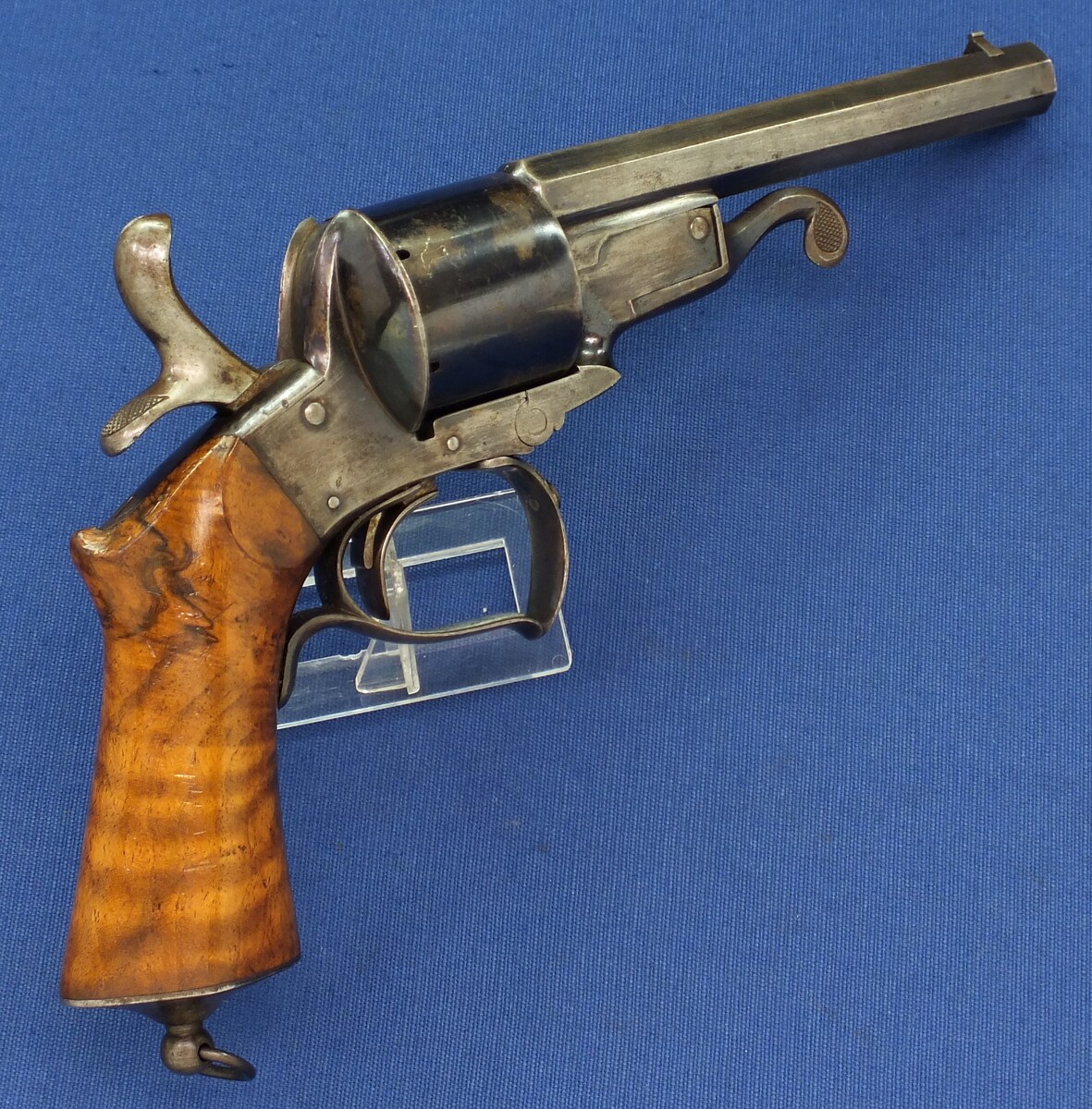 An antique 19th century French single and double action 6 shot Pinfire Revolver System Javelle signed 