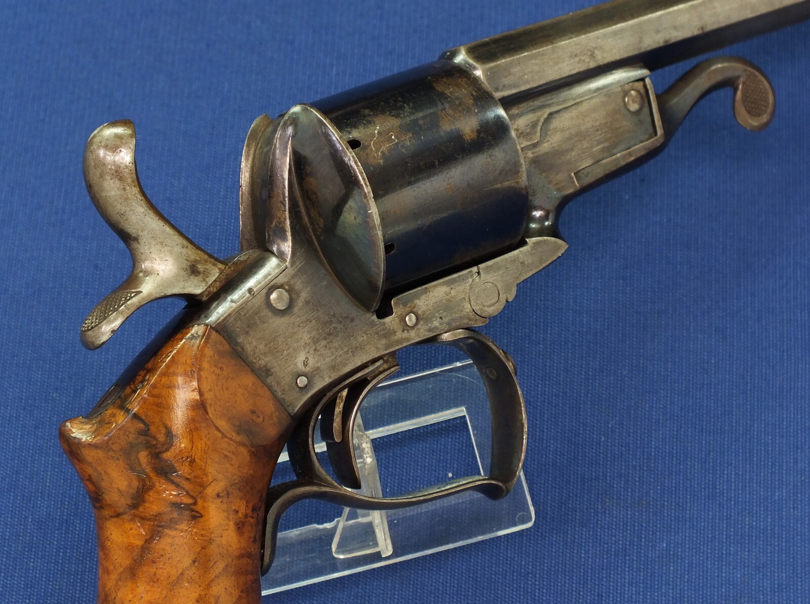 An antique 19th century French single and double action 6 shot Pinfire Revolver System Javelle signed 