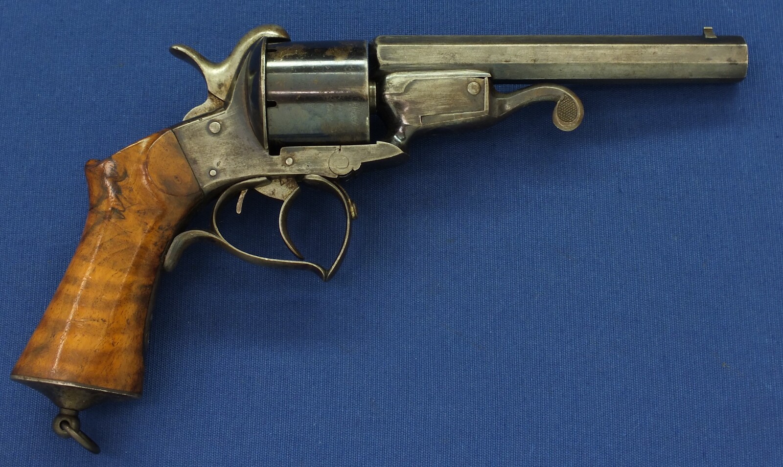 An antique 19th century French single and double action 6 shot Pinfire Revolver System Javelle signed 