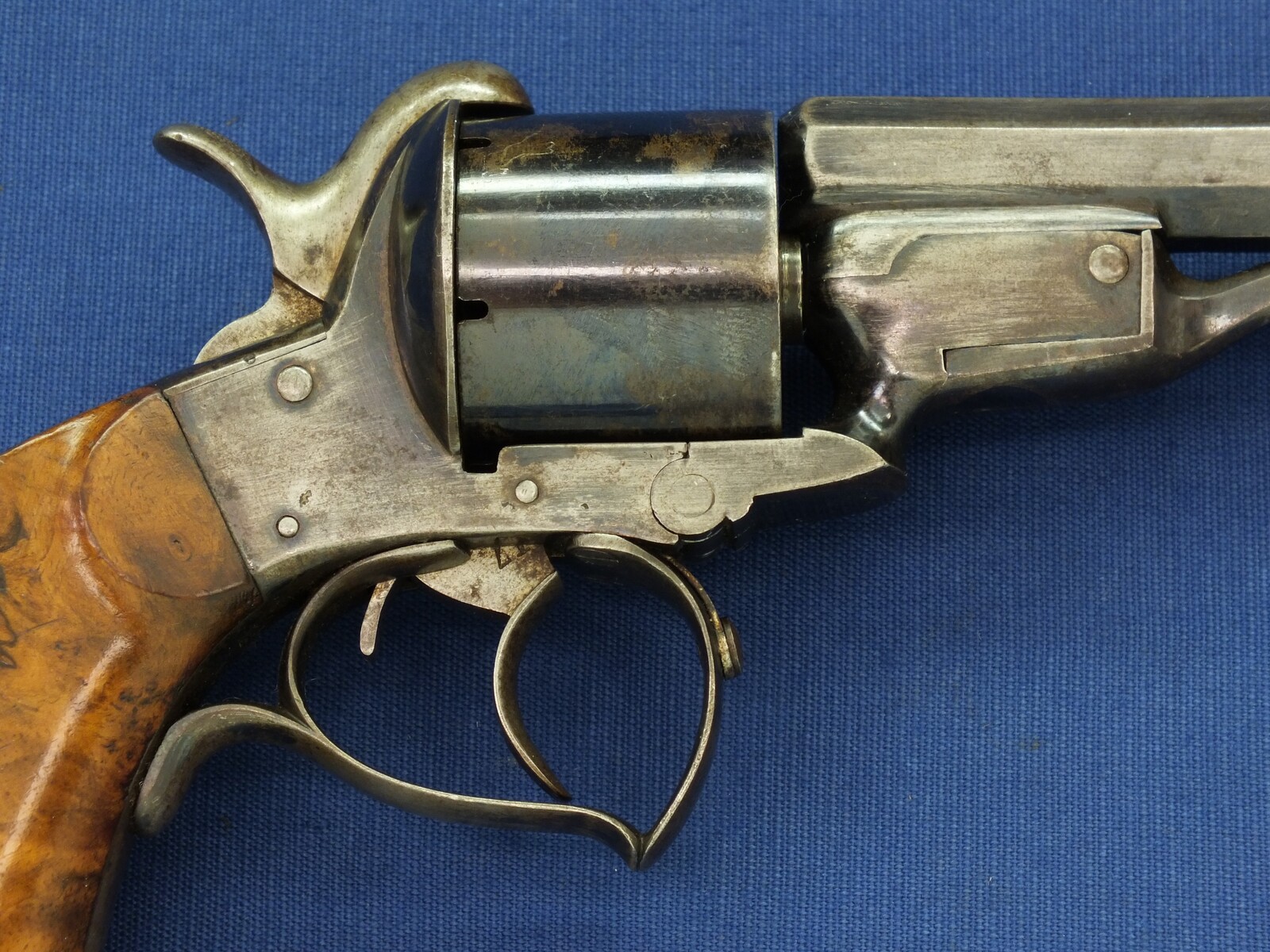 An antique 19th century French single and double action 6 shot Pinfire Revolver System Javelle signed 