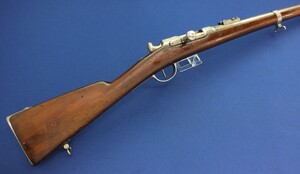 An antique French Chassepot Model 1866 Needle Fire Infantry Rifle. Signed: Manufacture Imperiale St. Etienne Mle 1866. Caliber 11mm, length 131 cm. In very good condition.