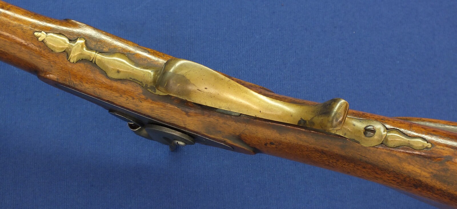 An antique German/Swiss Percussion Sporting gun circa 1850. Caliber 15.5mm. Length 140cm. In very good condition. Price 595 euro.