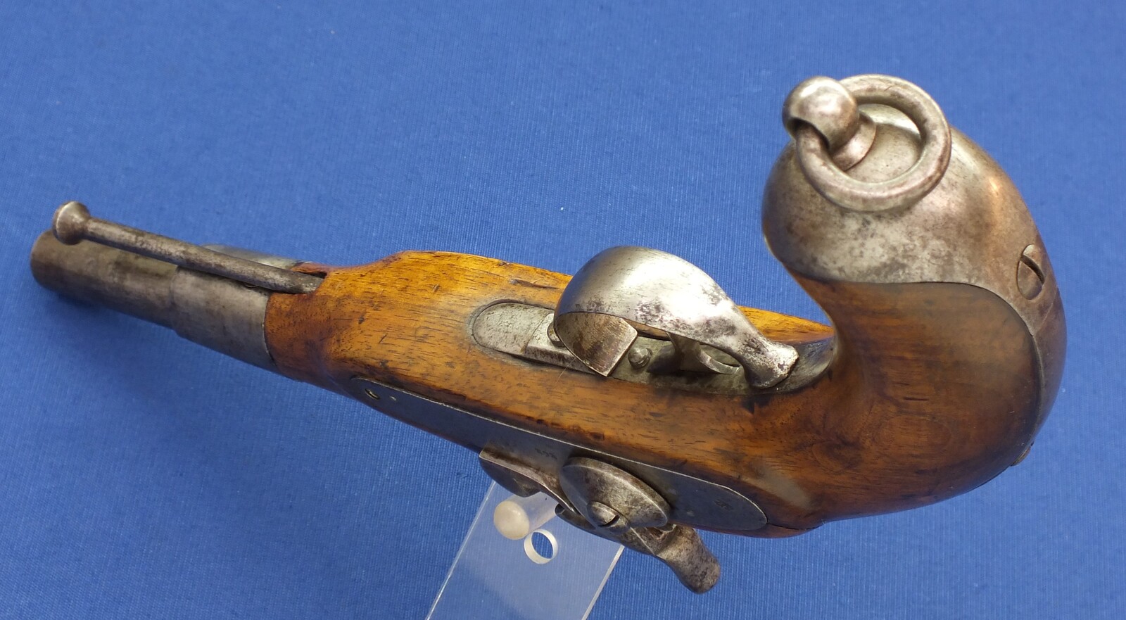 An antique shortened Austrian Lorenz Cavalry Pistol Model 1859, signed FRED FRUWIRTH, caliber 13.8 mm, Barrel 22cm. length 38 cm. In very good condition. Price 575 euro