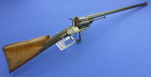 An Antique Spanish large caliber pinfire smoothbore revolving rifle. Signed: FA. DE CHRISTOVAL EGHANIZ EIBAR.Lenght 105 cm 15 mm caliber. In very good condition. Price 2.150,- euro