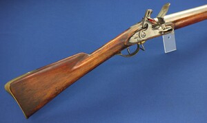 An antique Swedish Military model 1826 Flintlock Musket by Carl Gustaf. Caliber 18mm, length 132cm. Barrel 89cm. In very good condition. Price 1.650 euro.