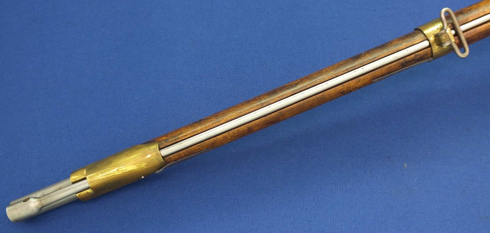 An antique Swedish Military Model 1845-54 Percussion Musket for Minié bullet. Made by Huskvarna 1845. Caliber 18,5mm, length 147cm. In near mint condition. Price 1.550 euro