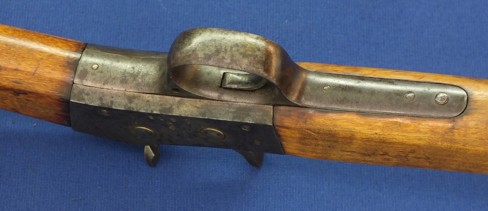 An antique Swedish shortened Rolling Block Rifle by Carl Gustav 1875. Caliber 12.7x44R Centerfire. Barrel 70,5cm. Length 111cm. In very good condition. Price 450 euro