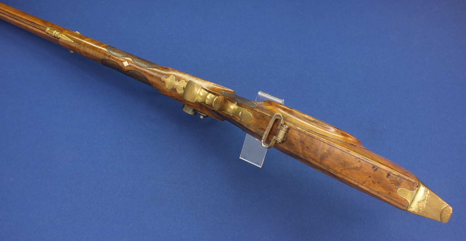 An antique Swiss Percussion Rifle signed  on the lock 