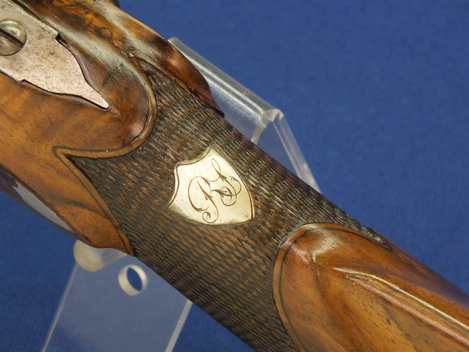 An antique Swiss Percussion Rifle signed  on the lock 