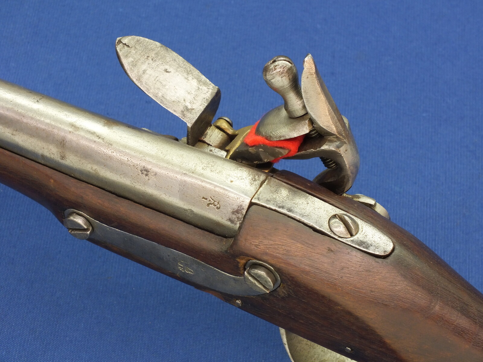 An antique  unrestored French Revolution Period Flintlock Musket Model 1777, caliber 18 mm, length 140 cm, complete with bayonet, in good condition. Price 750 euro