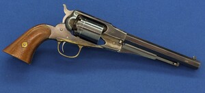 An excellent antique American Civil War Remington New Model Navy 6 shot .36 Caliber Single Action Percussion Revolver. 7 3/8 inch octagon Barrel. Length 35,5cm. In near mint condition. Price 5.650 euro.